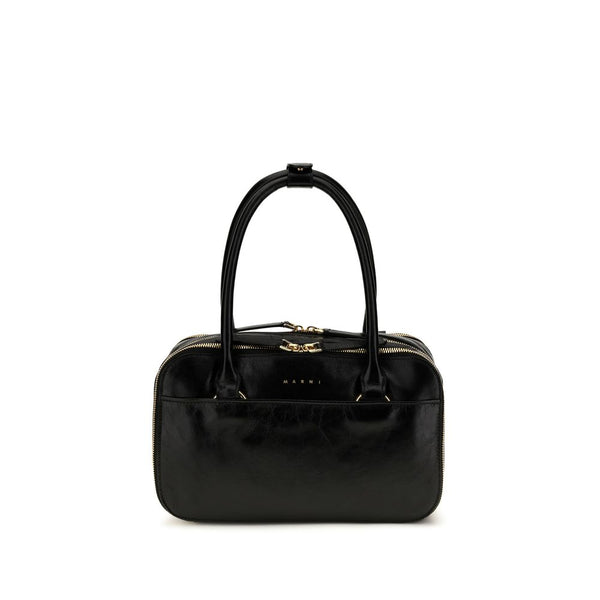 Marni 100% Calf Leather Bos Taurus top handle bag in black