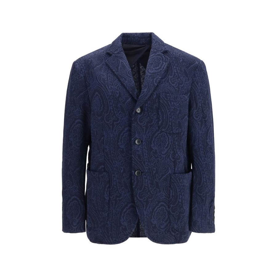 Etro 50% Merino Wool blazer in navy
