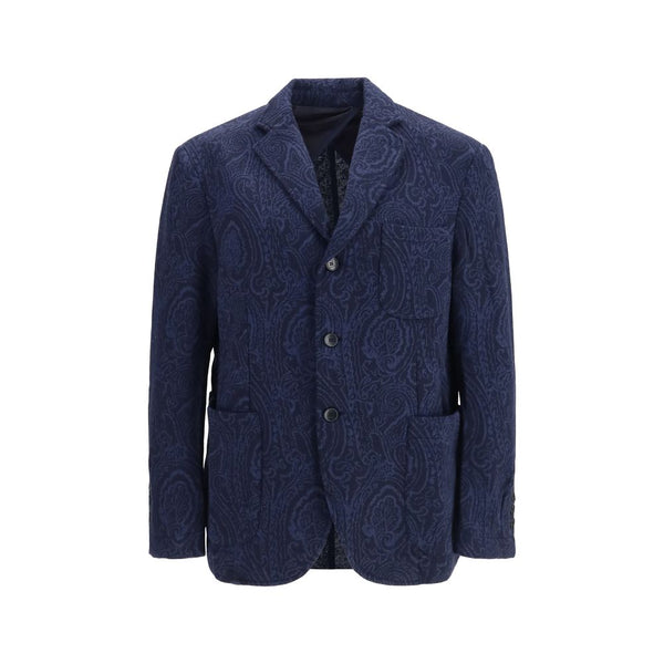 Etro 50% Merino Wool blazer in navy