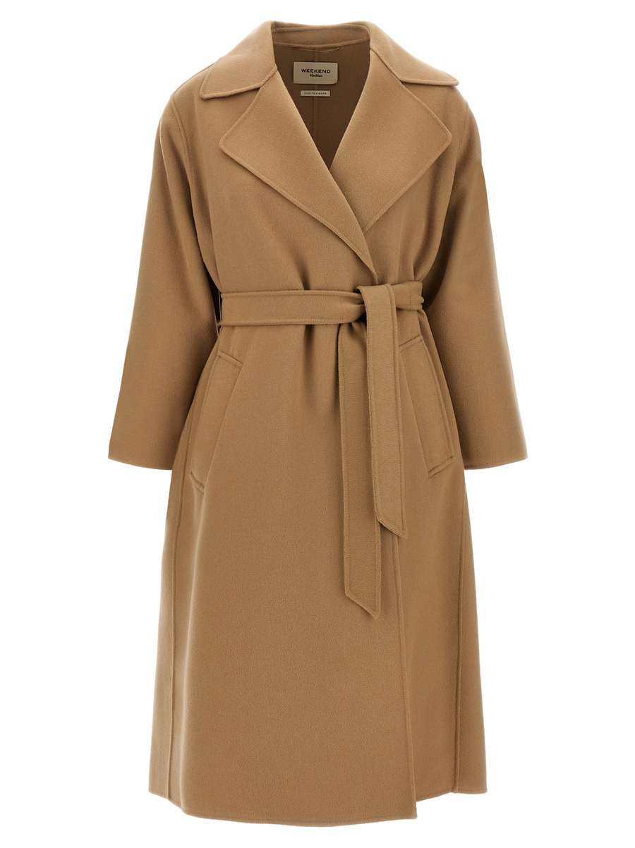 Beige Virgin Wool Coat Clothing