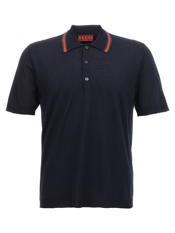 Gucci 100% Wool polo in navy