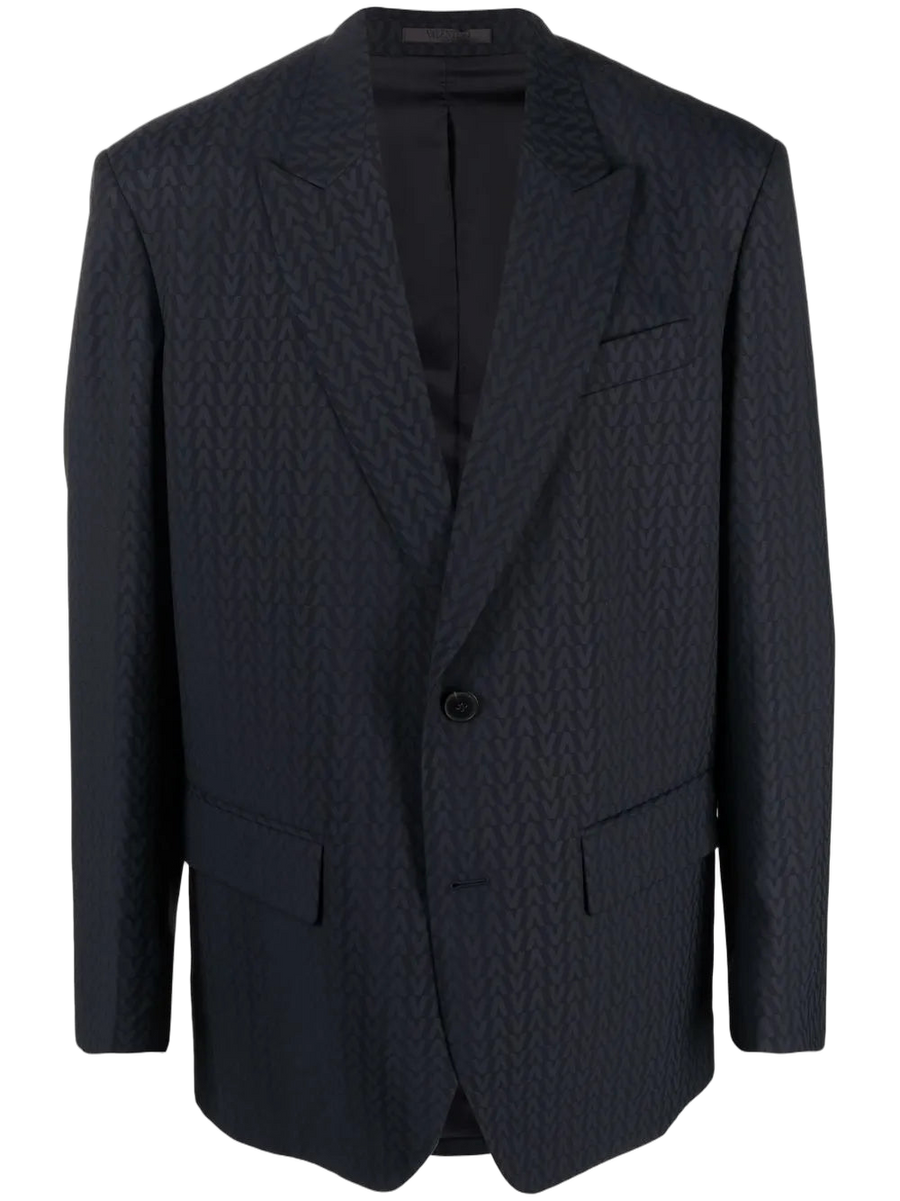 Valentino Wool-mohair blend blazer in navy