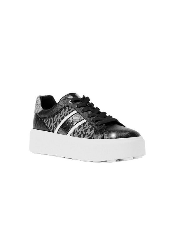 Michael Kors 100% Polyurethane Blend/Logo-Print Canvas upper sneaker in black