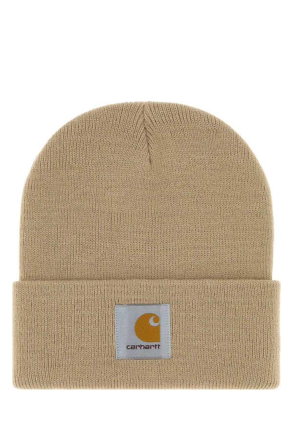 Sand Knit Short Watch Hat Beige Exterior: Acrylic Cappelli
