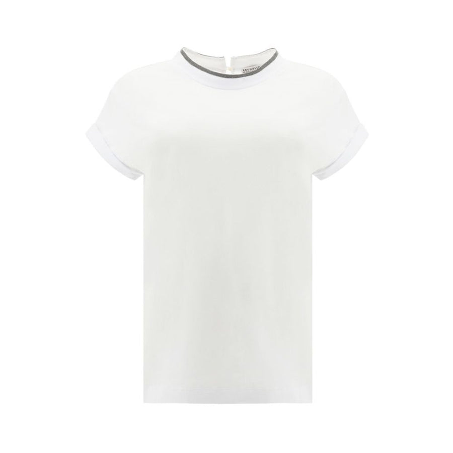 Brunello Cucinelli 93% Cotton t-shirt in white