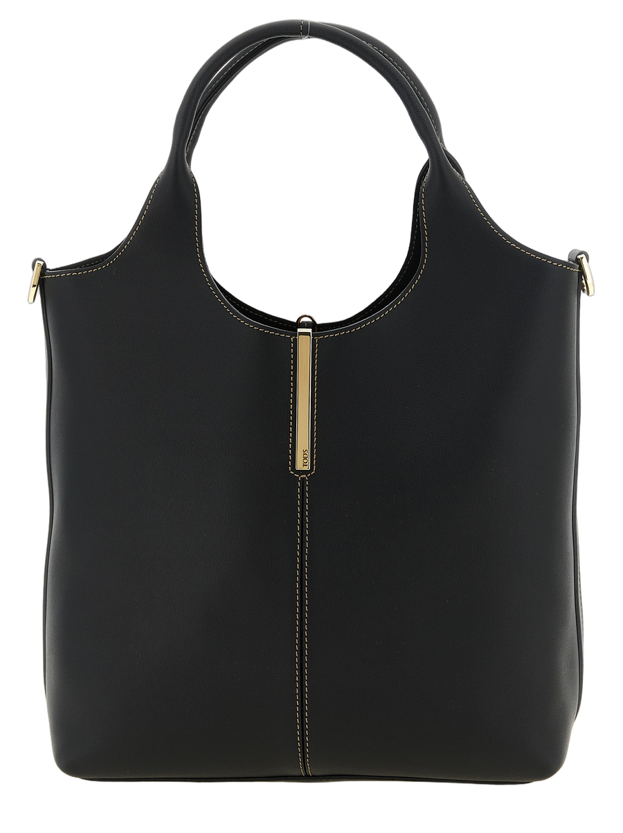 Tod's 100% calfskin leather tote bag in black