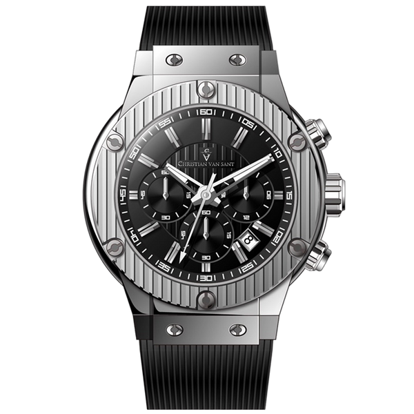 Christian Van Sant Stainless steel case watch in black