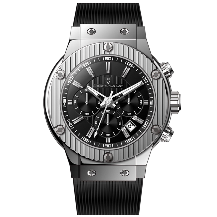 Christian Van Sant Stainless steel case watch in black