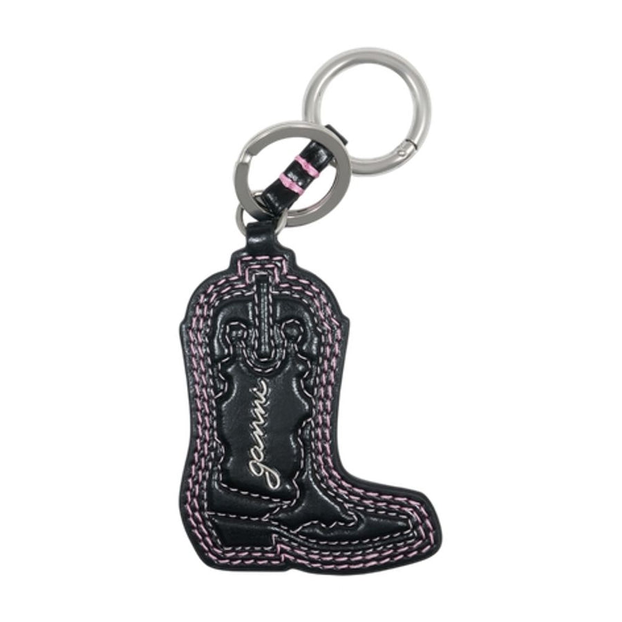 Ganni Calfskin key case in pink