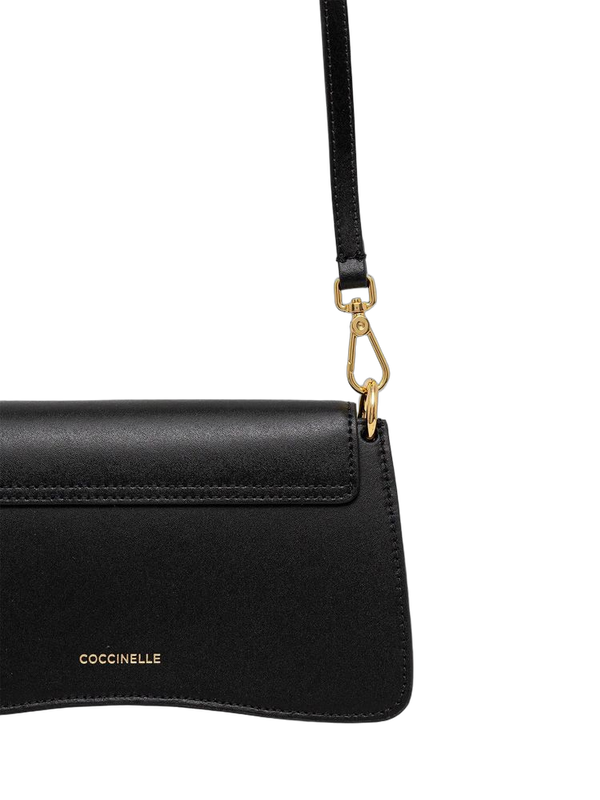 Coccinelle 100% Calf Split Leather crossbody bag in black