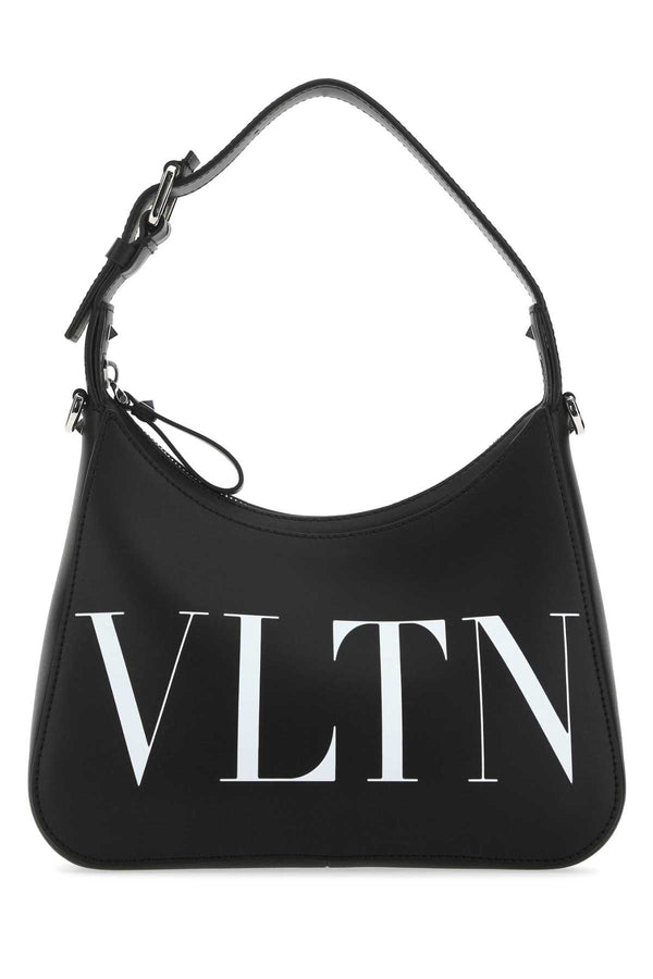 Valentino Garavani Exterior: 100% Calf Lining: 100% Suede Finishing: Silver metal shoulder bag in black