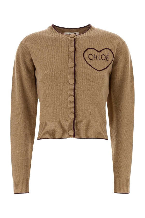 Chloé 70% Wool cardigan in beige
