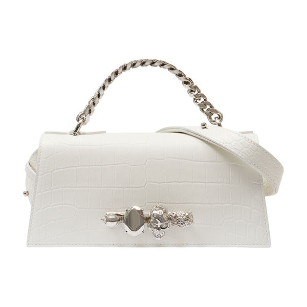 Alexander McQueen Exotic leather shoulder bag in white