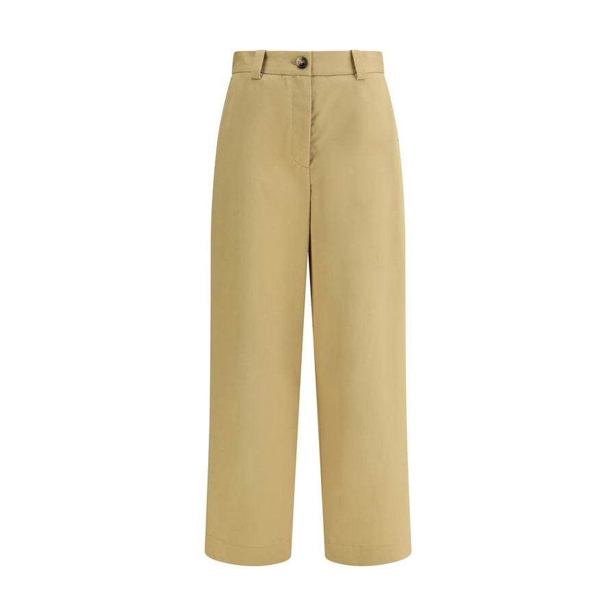 Khaite 100% Cotton trousers in beige
