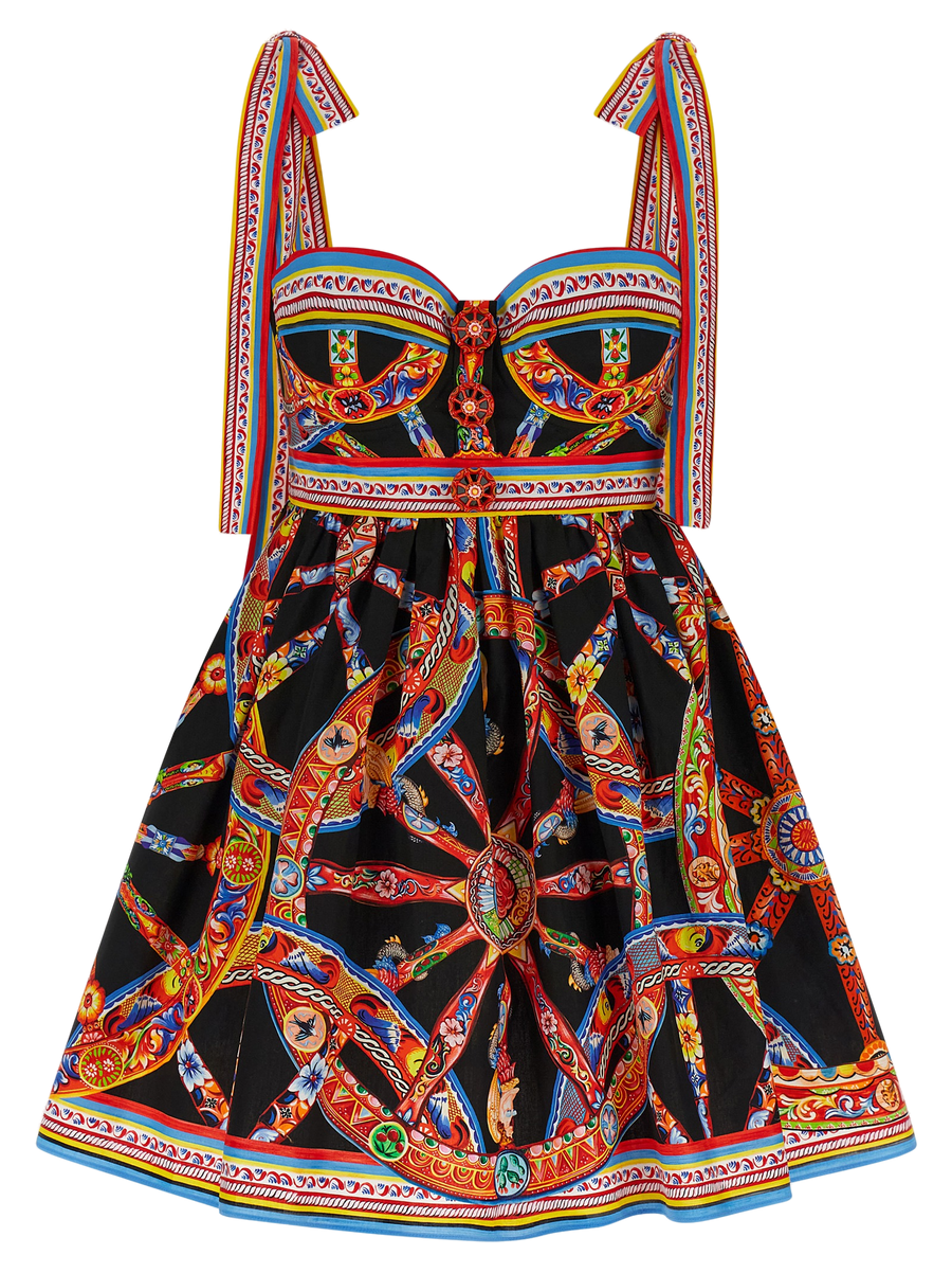 Multicolor Cotton Short Dress