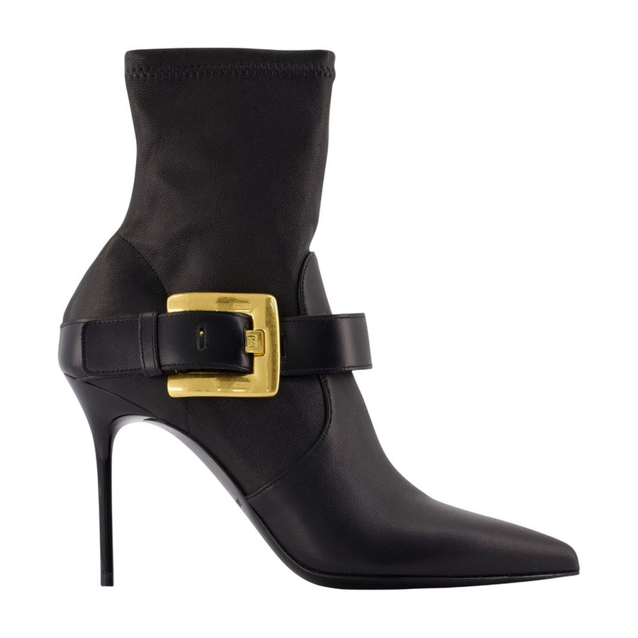 Balmain Lambskin ankle boot in black
