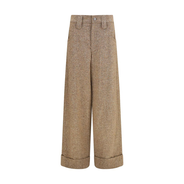 Brunello Cucinelli 70% Merino Wool Ovis Aries trousers in beige