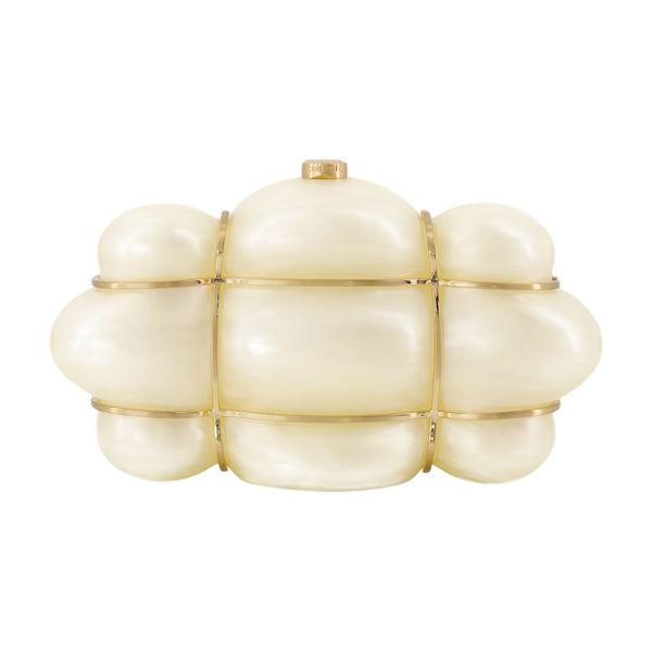 Cult Gaia Acrylic clutch in ivory