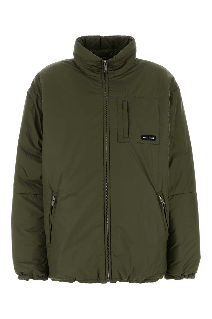 Army Green Nylon Down Jacket Militare Piumini