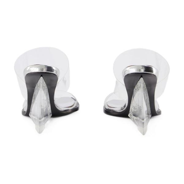 Alexander McQueen Leather sandal in clear