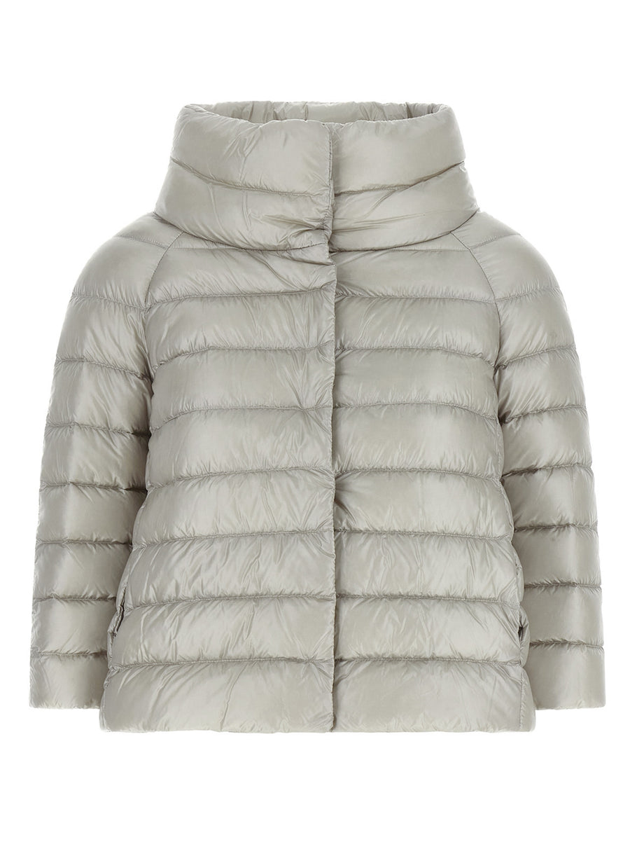 Gray Polyamide Coat Clothing