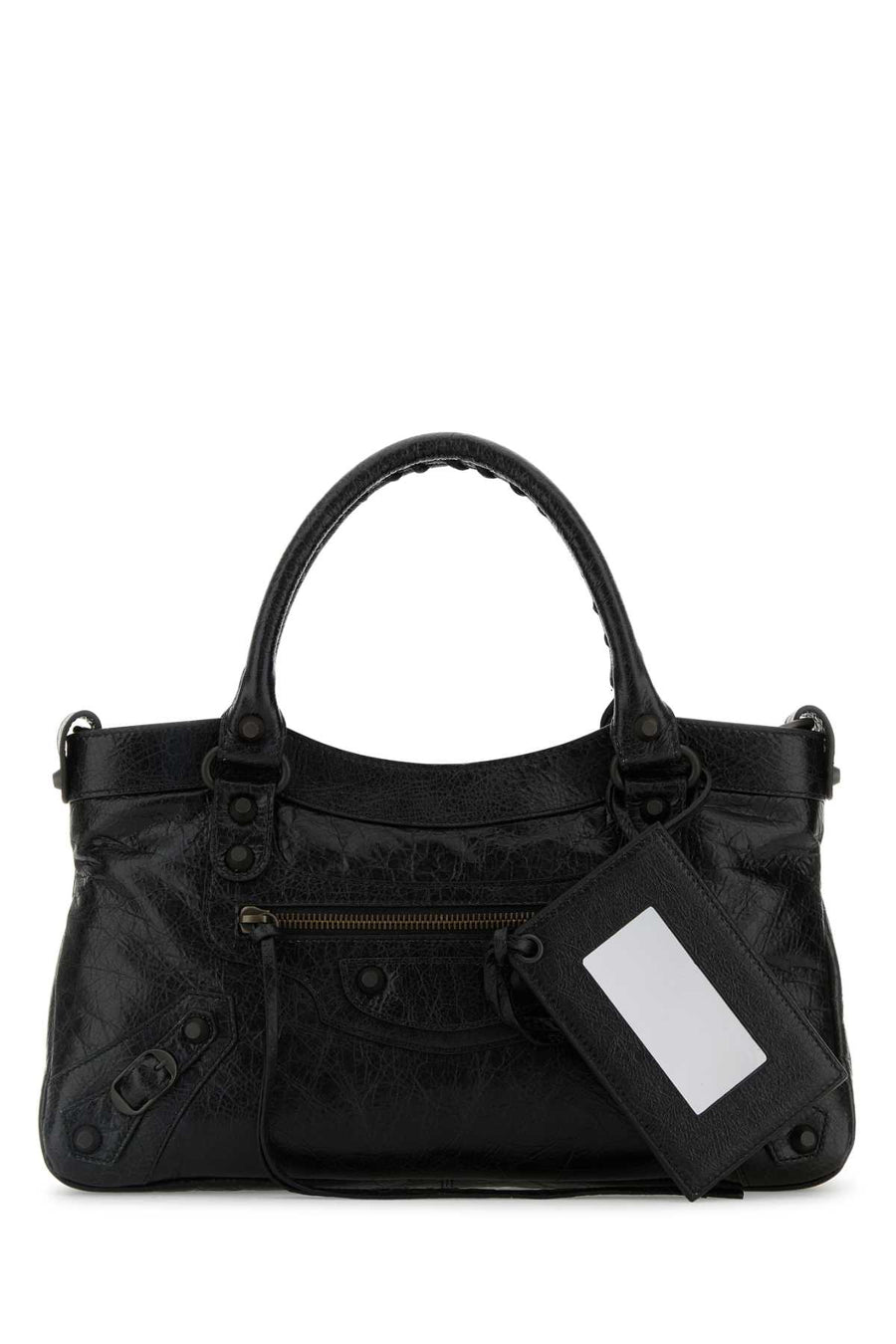 Balenciaga City Exterior: 100% Lamb leather shoulder bag in black