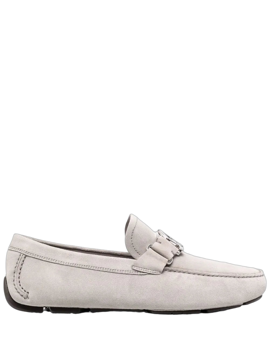 Ferragamo Calf suede/leather loafer in gray
