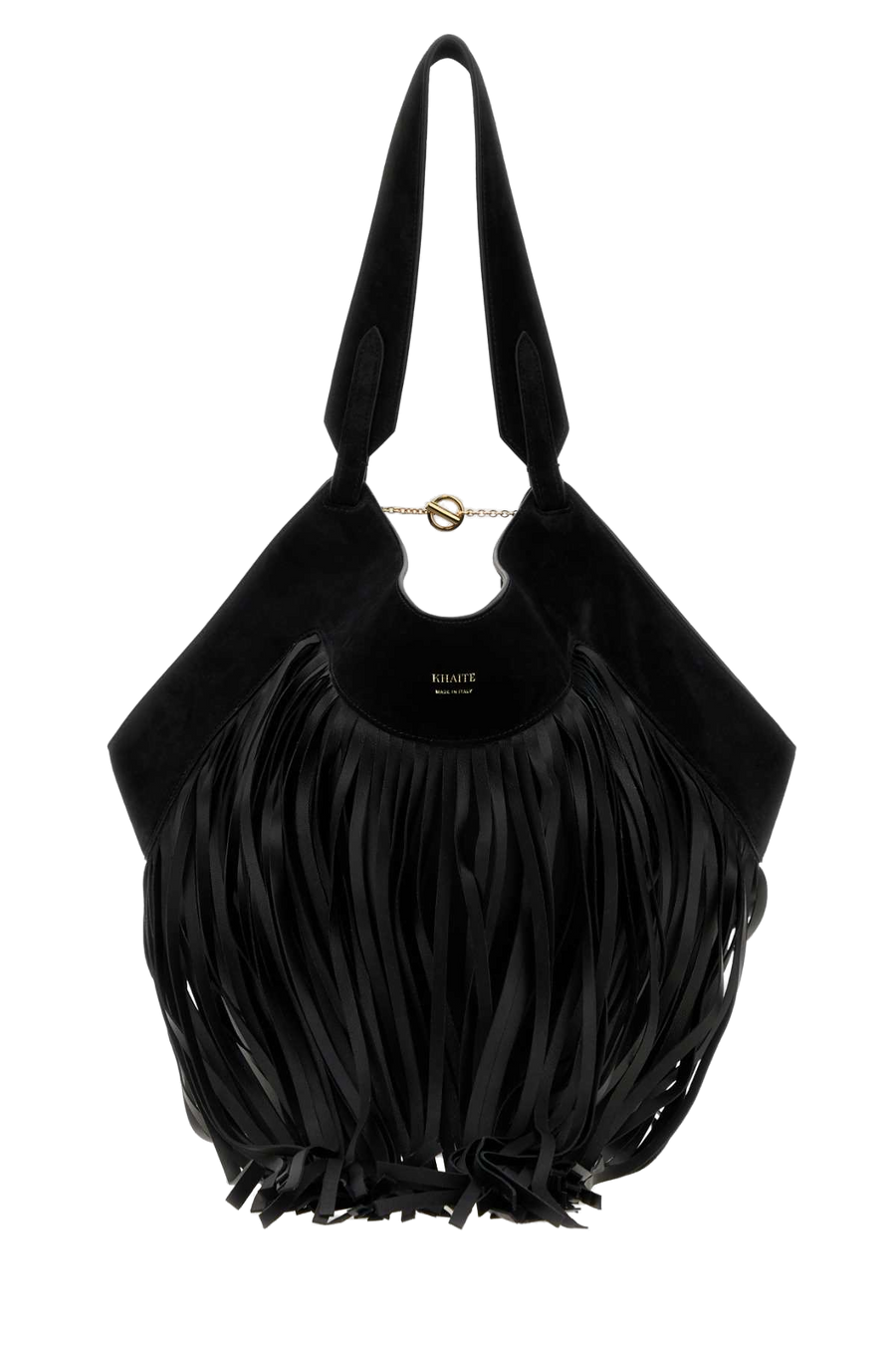Black Leather Small Lotus Shopping Bag Borse A Mano