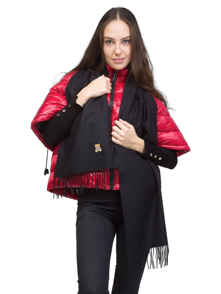 Moschino 100% Lambswool scarf in black
