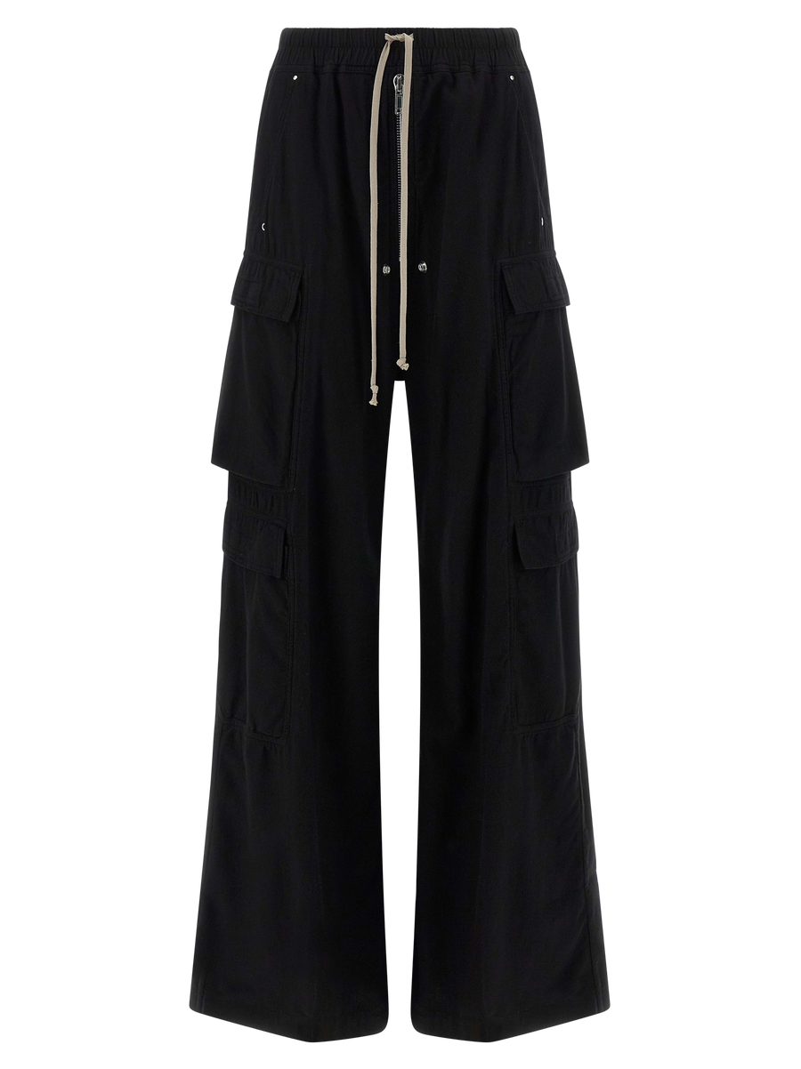 Black Cotton Cargo Pants