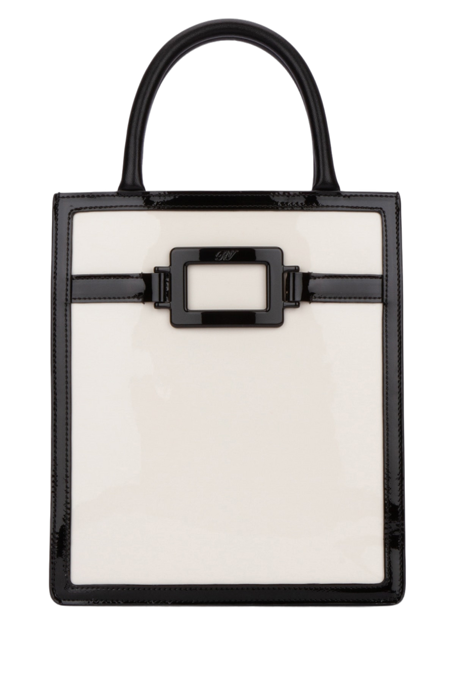 Roger Vivier Vernis Luxor patent leather top handle bag in black
