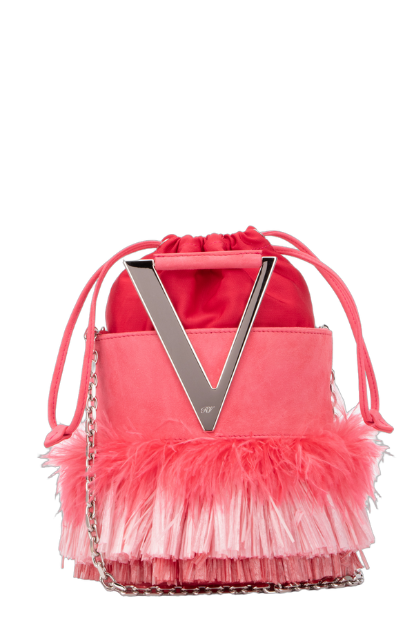 Roger Vivier Satin clutch in red