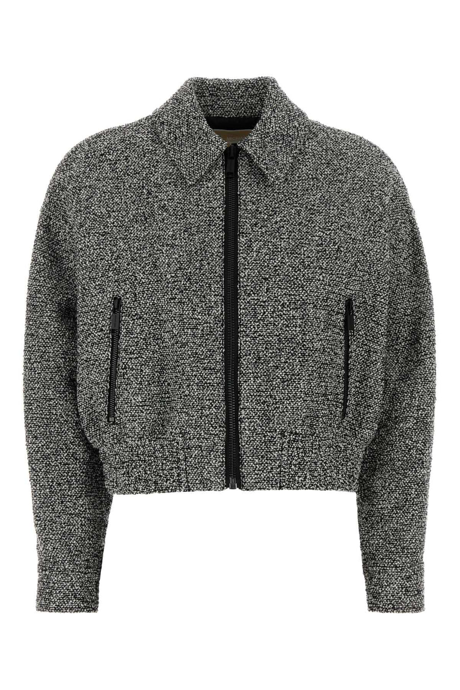 Two-Tone Tweed Bomber Jacket Blackbone Giacche E Gilet