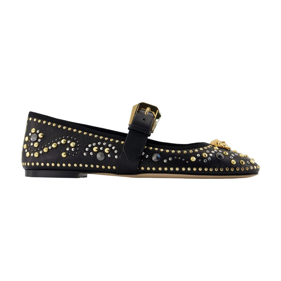 Versace Calfskin flat in black