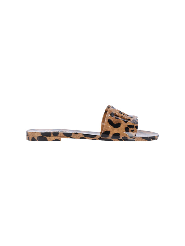 Dolce & Gabbana Calf hair slide sandal in brown
