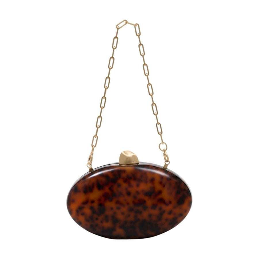 Cult Gaia Acrylic clutch in brown