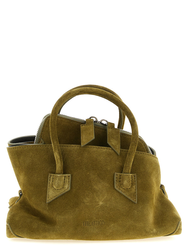 The Attico Suede top handle bag in green