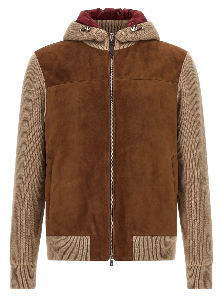 Brunello Cucinelli Suede panels jacket in brown