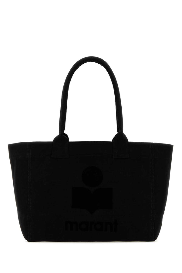 Black Cotton Yenky Zipped Shopping Bag Exterior: Borse A Mano