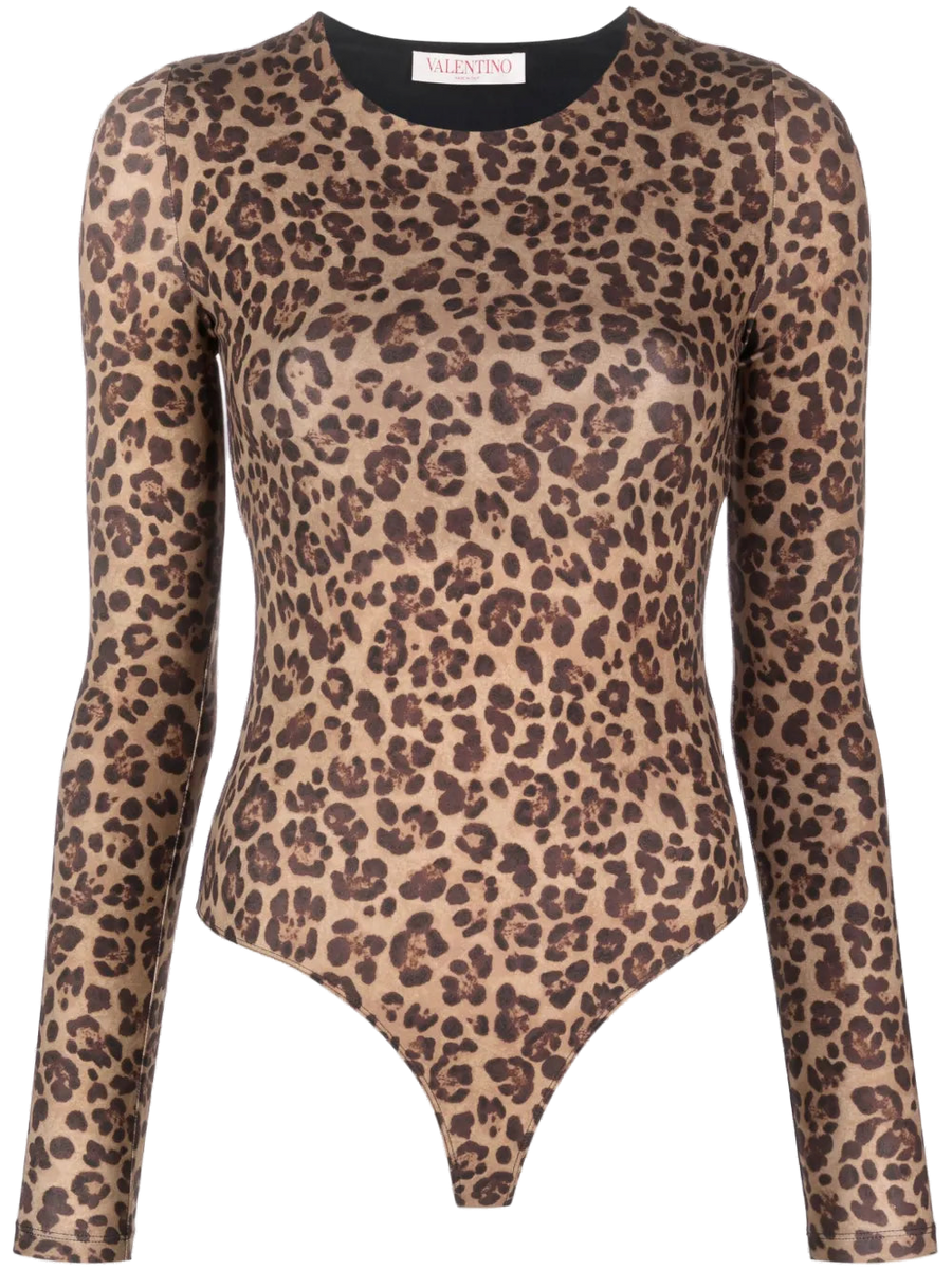 Valentino stretch-jersey bodysuit in brown