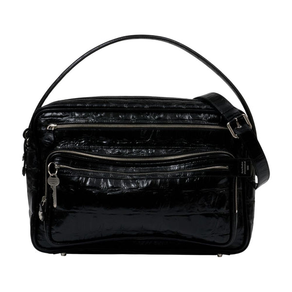 Acne Studios calfskin shoulder bag in black