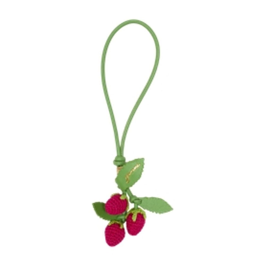 Raspberry Flower Keychain - Ganni Leather Multicolor Calfskin Accessories / Keychains