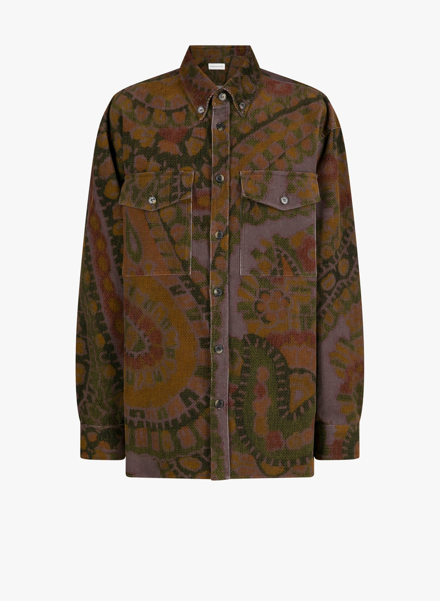 Dries Van Noten Corduroy shirt in khaki