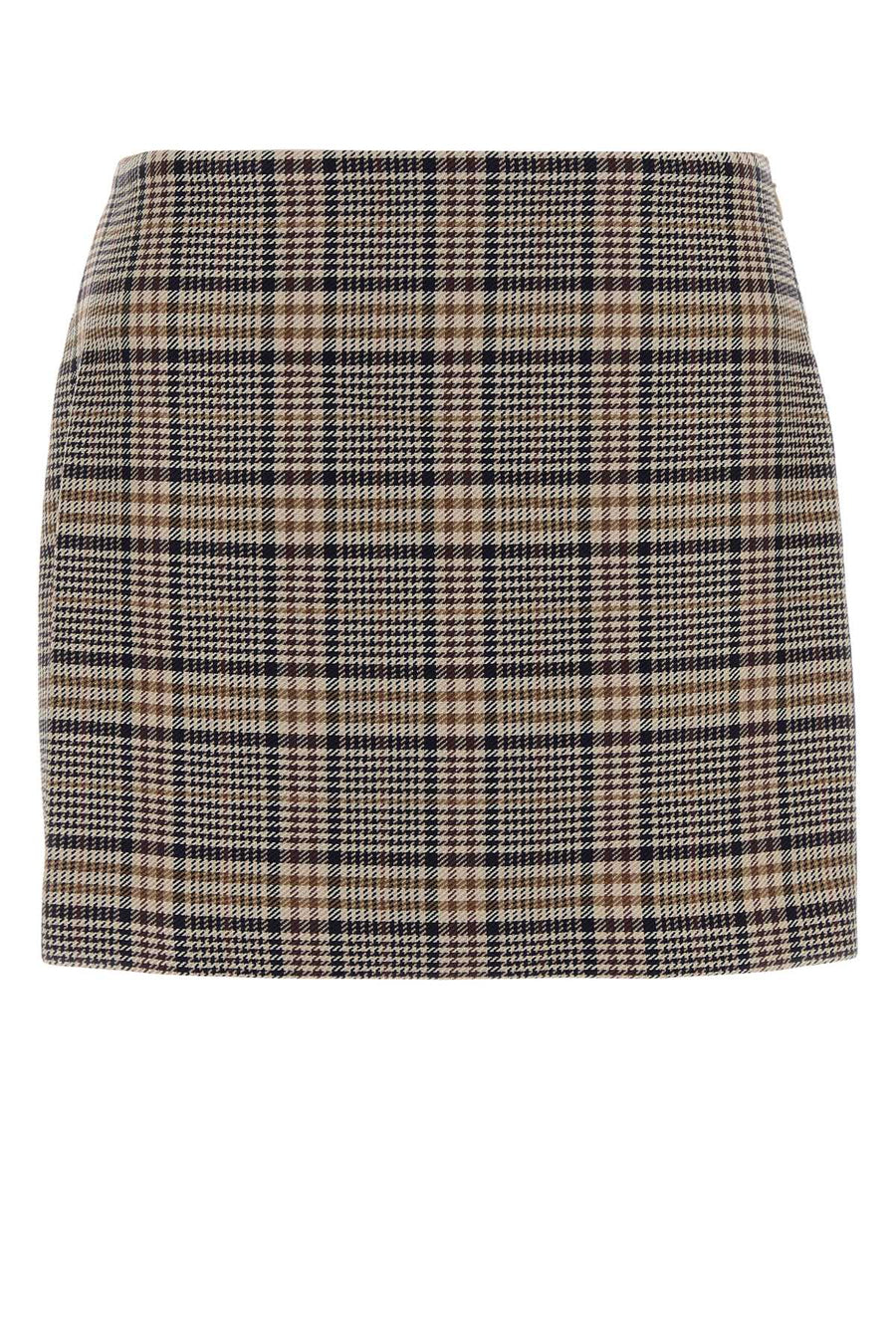 Embroidered Viscose Blend Tierra Mini Skirt Beigeandnavychecks Gonne