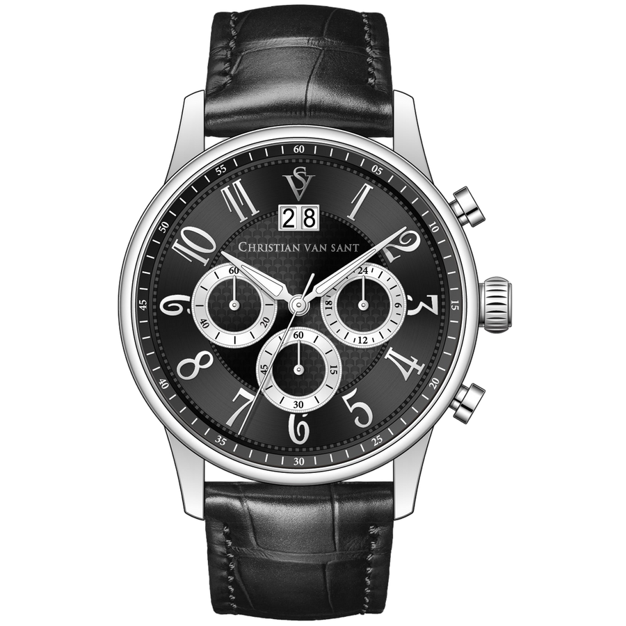 Christian Van Sant Stainless steel case watch in black