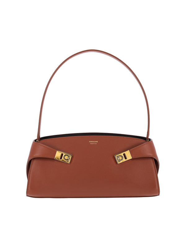 Ferragamo 100% Calf Leather shoulder bag in brown