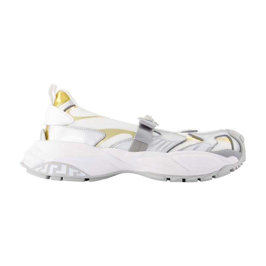 Versace Synthetic mary jane flat in white