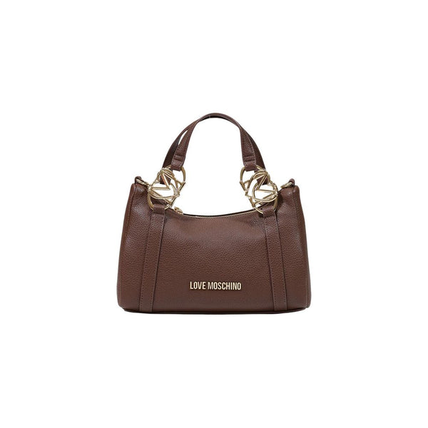 Love Moschino Polyurethane with pebbled leather-effect finish shoulder bag in brown