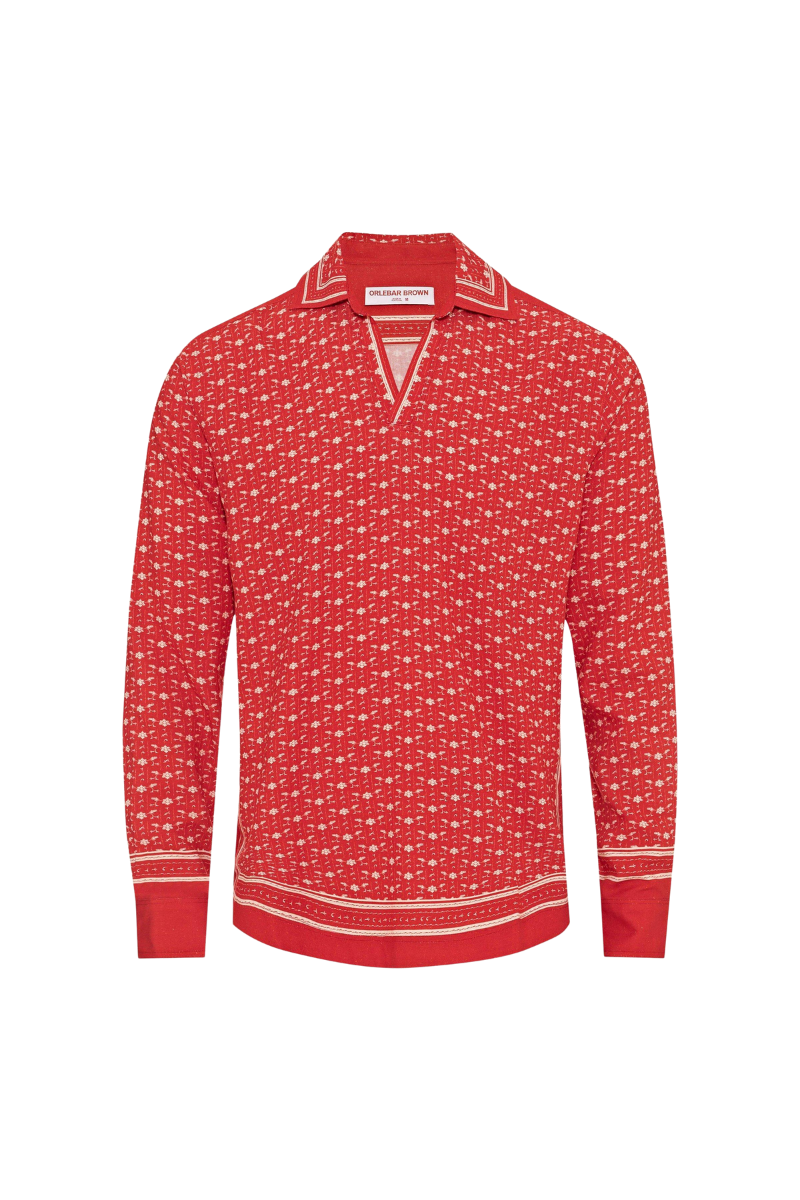 Orlebar Brown 20% Linen shirt in red