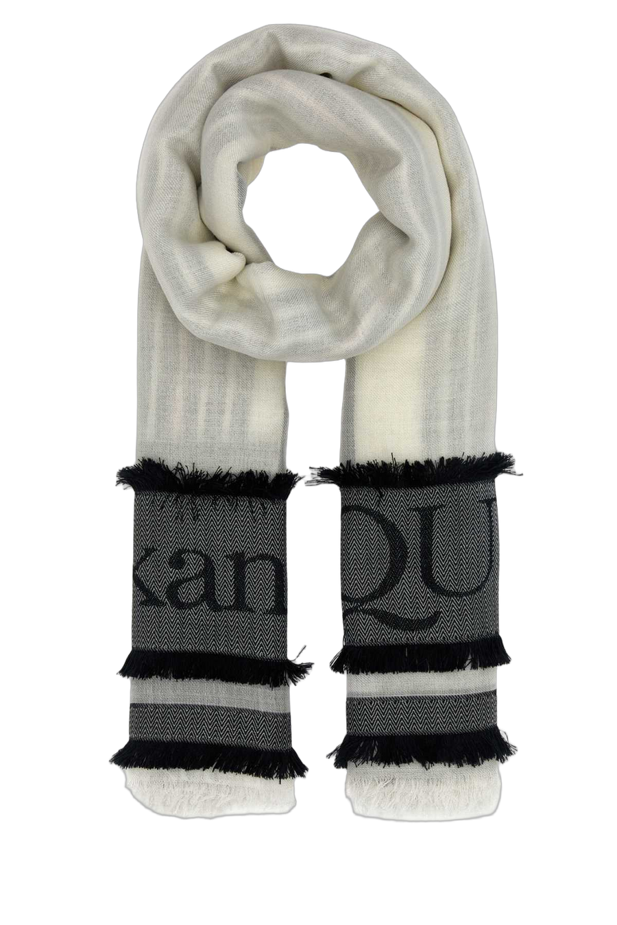 Alexander McQueen 52% Wool scarf in ivory